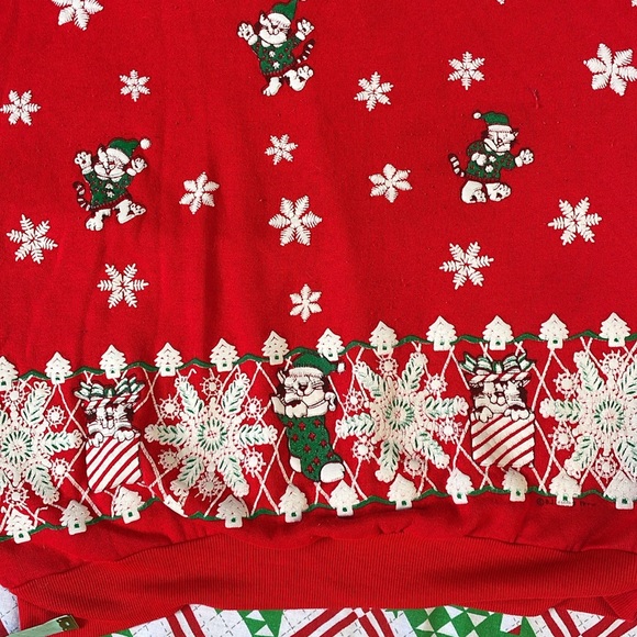 Festive Vintage Kitty Christmas Sweater - Picture 4 of 6